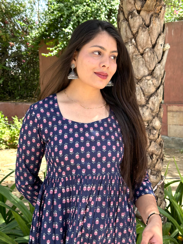 Indigo Gulab Kameez - Jonaya