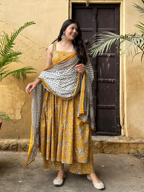 Mustard Gher Suit Set - Jonaya