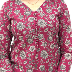 Maroon garden Straight suit set Jonaya