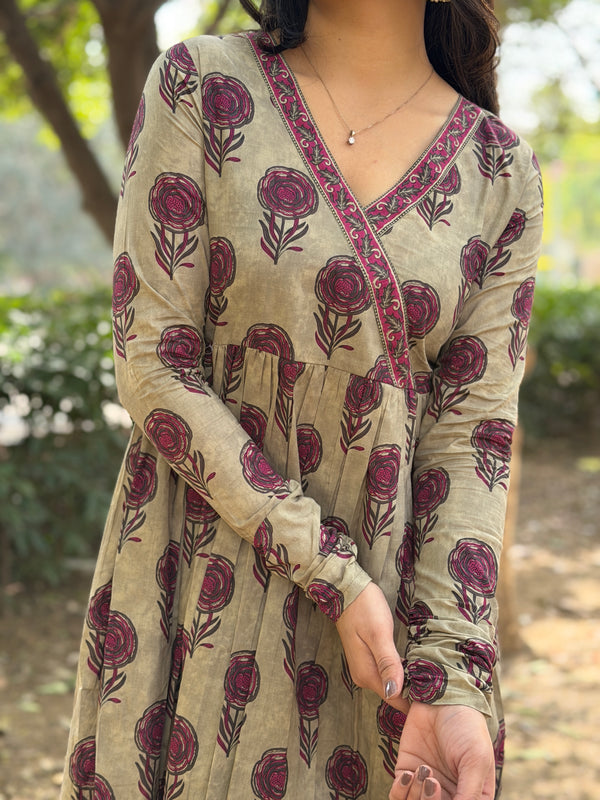 Grey wine Fool kameez Jonaya