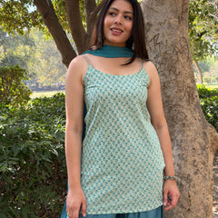 Soft sky printed Farshi salwar set Jonaya