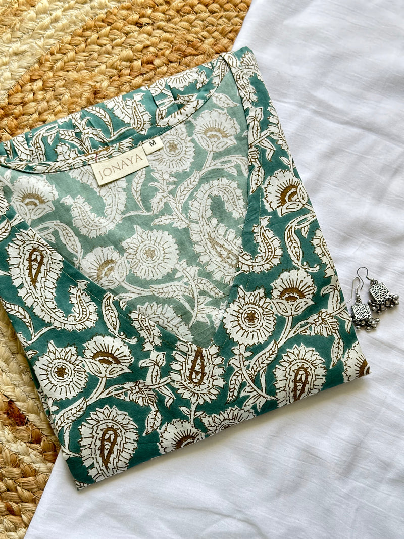 Ocean paisley full sleeves peplum top - Jonaya