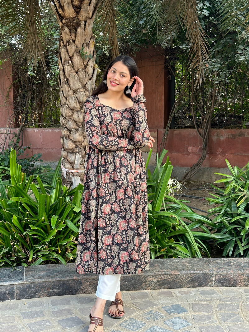 Black garden anarkali kameez - Jonaya
