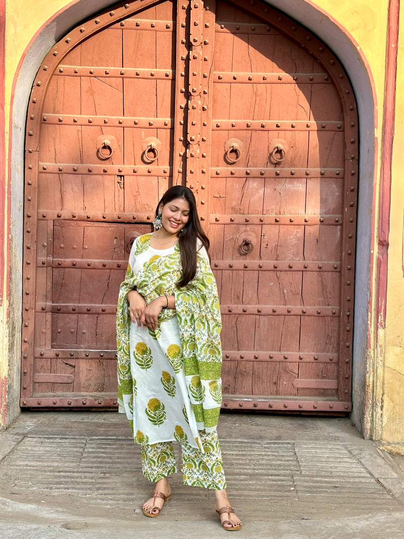 Nimbu mirchi straight suit set - Jonaya