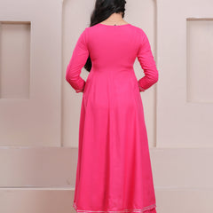 Peach Gotta patti heavy flare suit set Jonaya