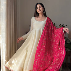 Tissue Rani Silk Full flair Anarkali Jonaya