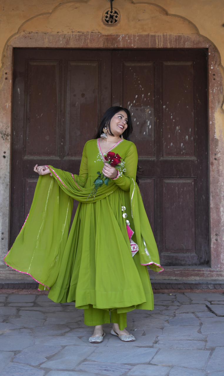 Mehndi Georgette Anarkali set Jonaya