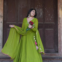 Mehndi Georgette Anarkali set Jonaya