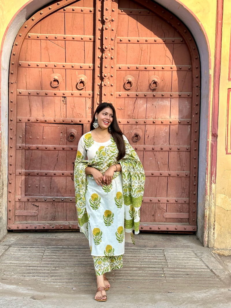 Nimbu mirchi straight suit set - Jonaya
