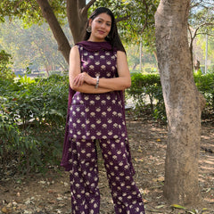 Vibrant Purple Farshi Salwar Set Jonaya