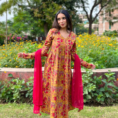 Yellow floral mohini set - Jonaya