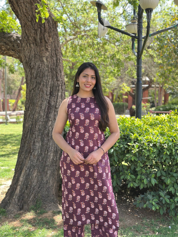 Purple Floral Co-ord Set - Jonaya