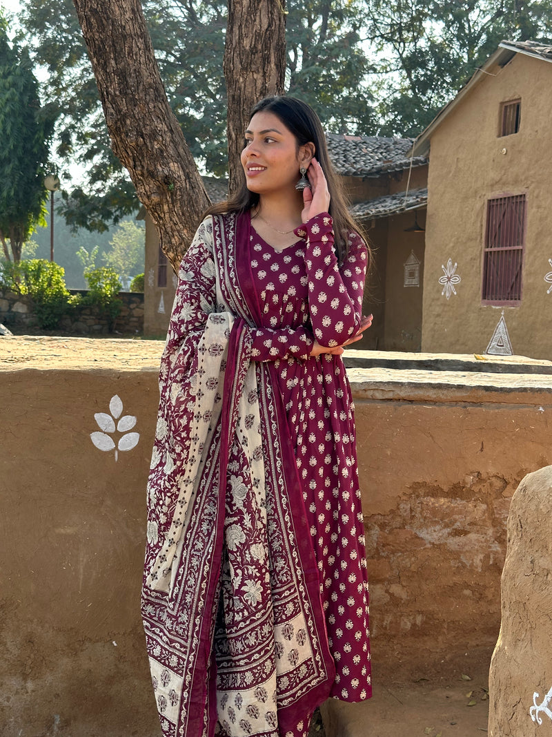 Wine 3 piece suit set - Jonaya
