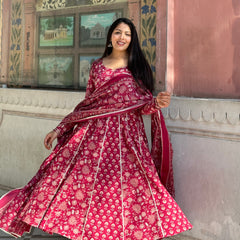 Wedding ready gota Anarkali suit set - Jonaya