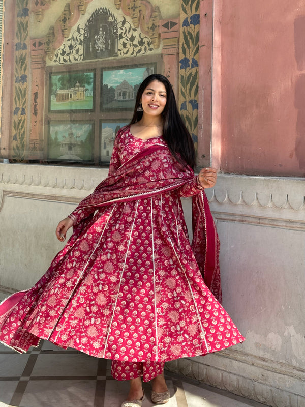 Wedding Ready Gota Anarkali Suit Set - Jonaya