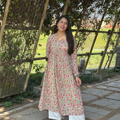 Pink garden alia cut kameez - Jonaya