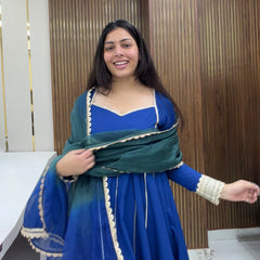 Sweetheart green blue gota Anarkali set Jonaya