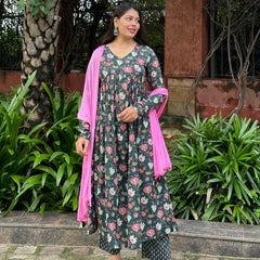 Bottle green Mohini suit set - Jonaya