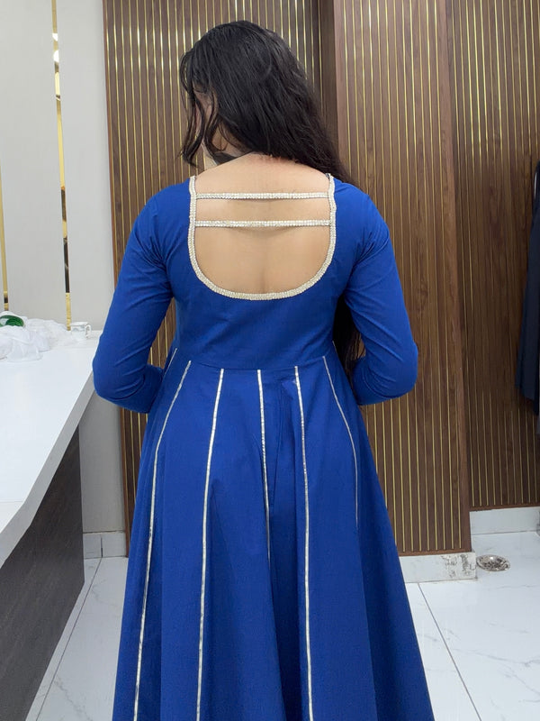 Sweetheart green blue gota Anarkali set Jonaya