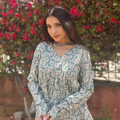Ocean paisley full sleeves peplum top - Jonaya