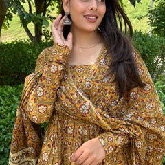 Rusty mustard lace suit set - Jonaya