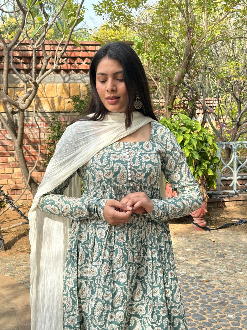 Ocean green paisley gher suit set - Jonaya