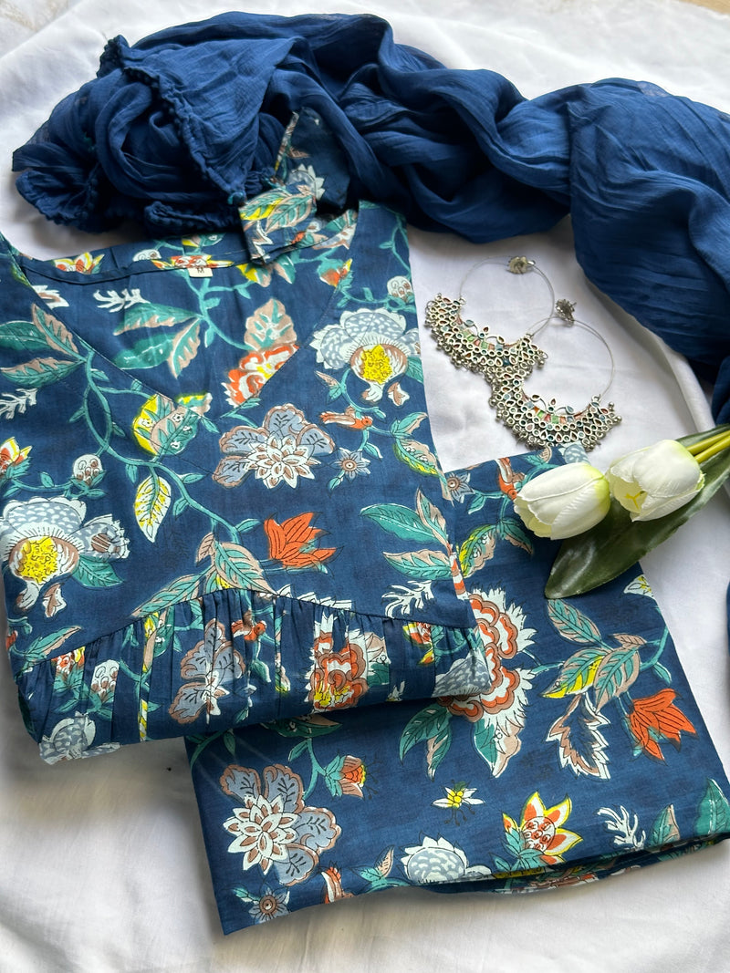 Summer indigo suit set - Jonaya