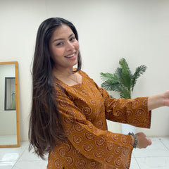 Mustard maroon short Kurti Jonaya
