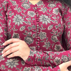 Maroon garden Straight suit set Jonaya