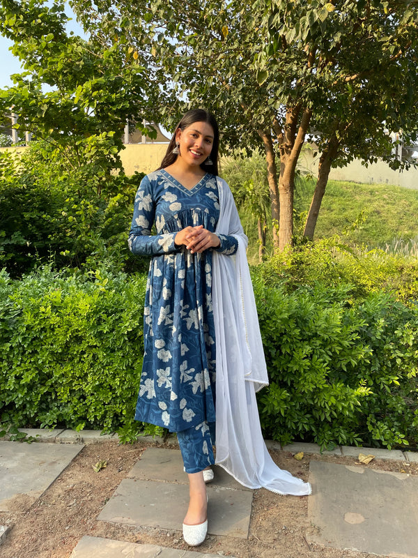 Indigo Mohini Suit Set - Jonaya