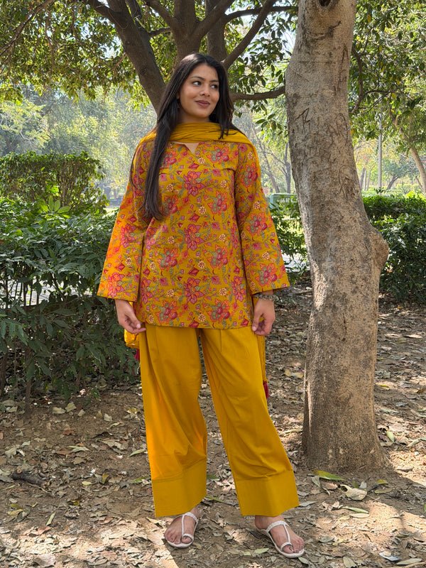 Poppy Red mustard farshi set Jonaya