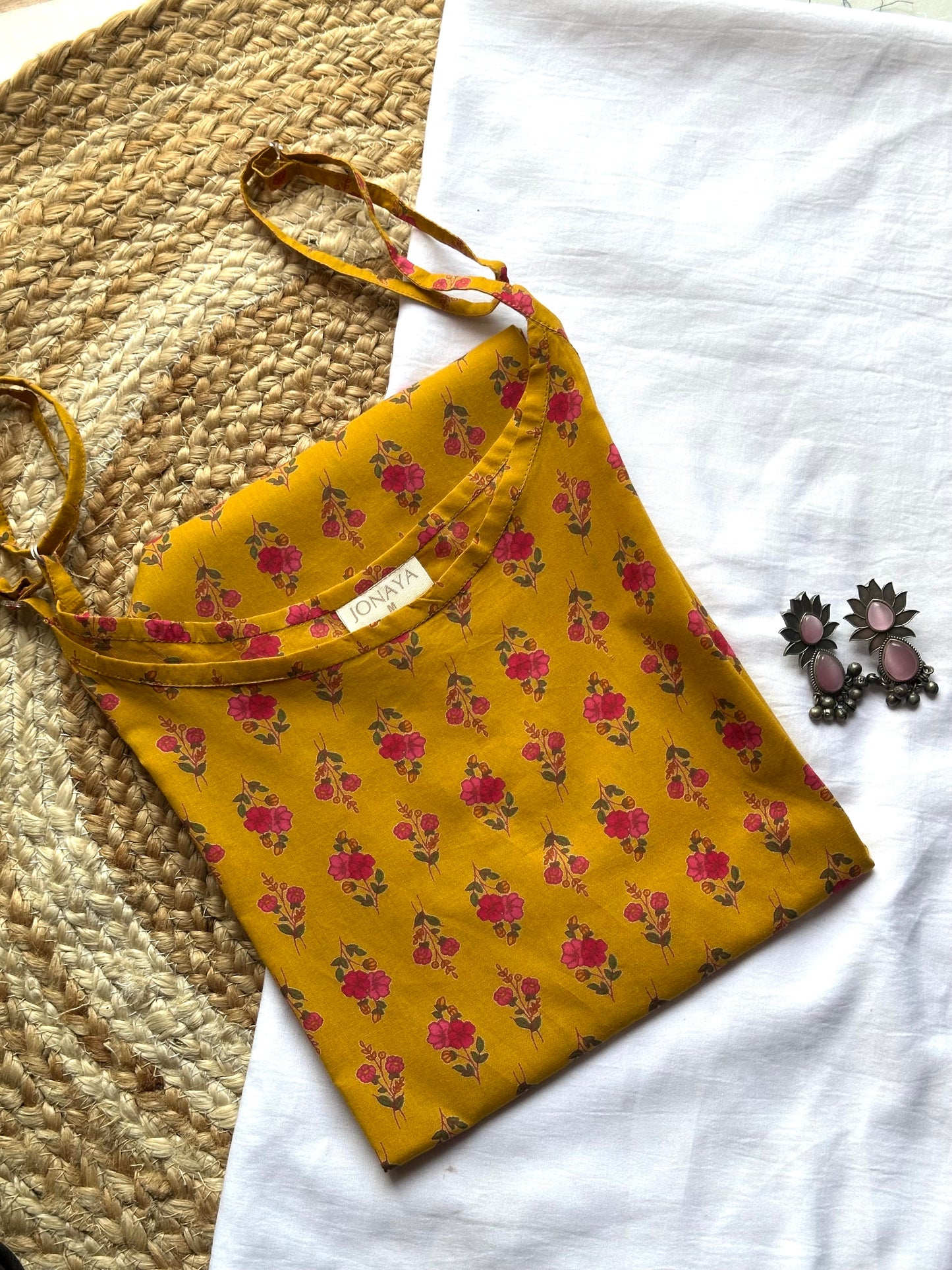 Yellow lily strap kurti