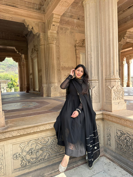 Zara Georgette Anarkali suit set - Jonaya