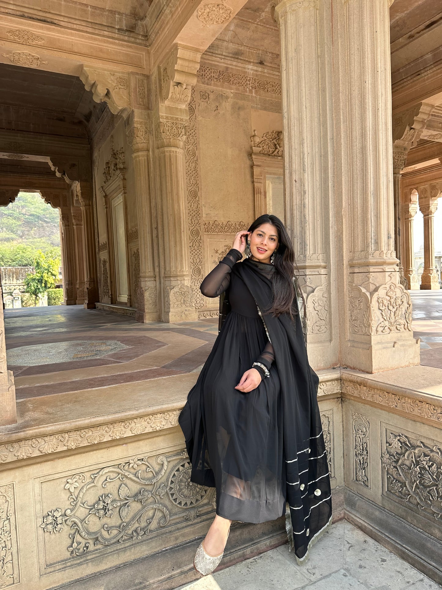 Zara Georgette Anarkali suit set
