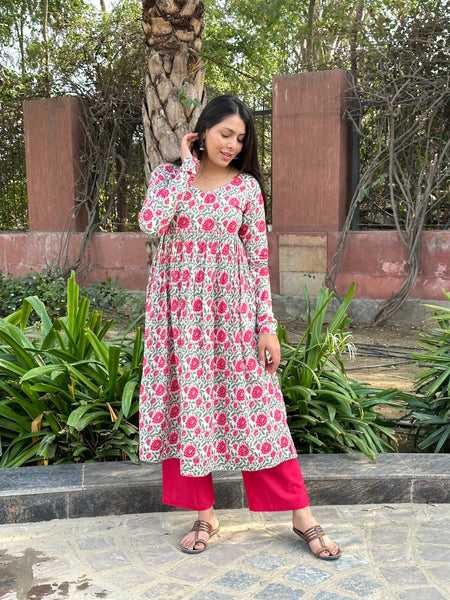 Shaam gulabi long chudidar Kameez - Jonaya