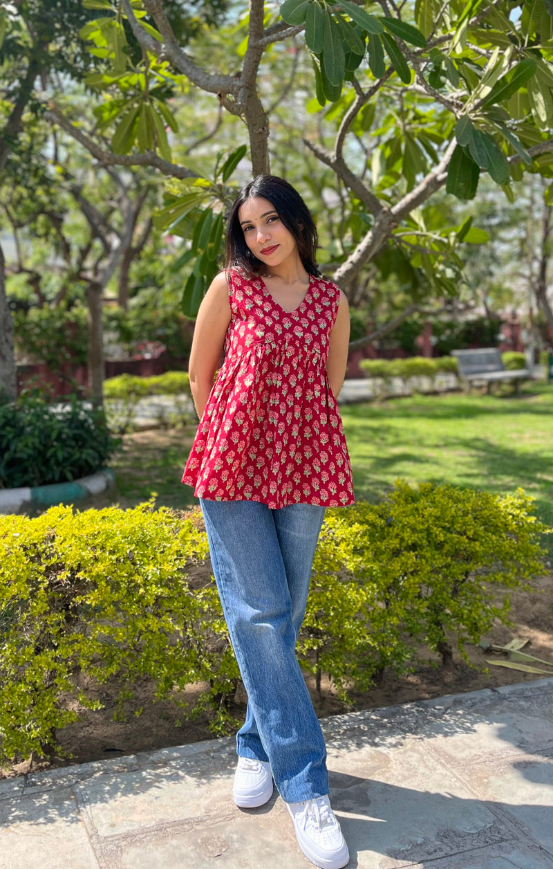 Fool patti Peplum Top - Jonaya