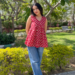 Fool patti Peplum Top - Jonaya