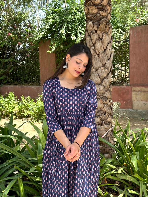 Indigo Gulab Kameez - Jonaya