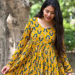 Pretty teal mustard kameez Jonaya