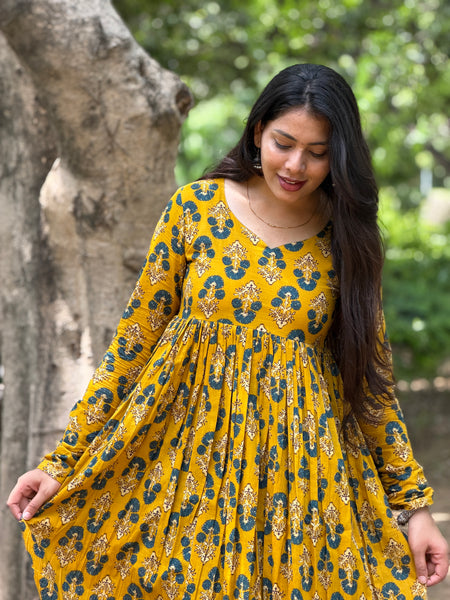 Pretty teal mustard kameez Jonaya