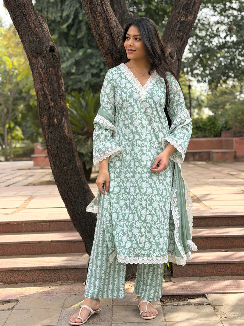 Matcha Ice pakistani style suit set Jonaya