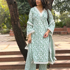 Matcha Ice pakistani style suit set Jonaya