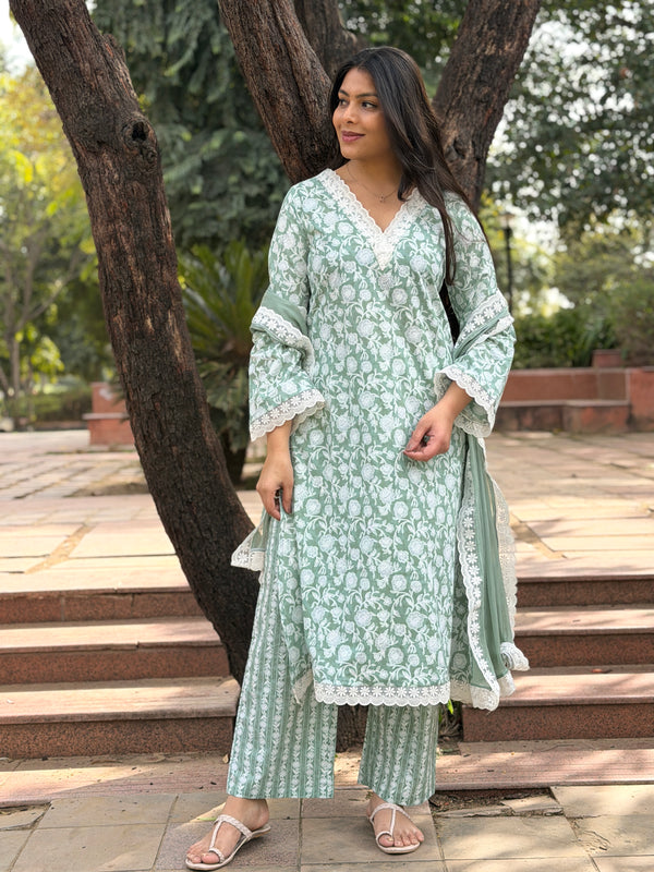 Matcha Ice pakistani style suit set Jonaya