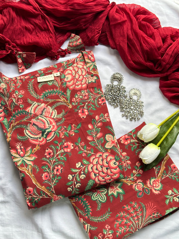 Joyfull Red Suit Set - Jonaya