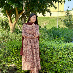 Kalamkari Anarkali set - Jonaya