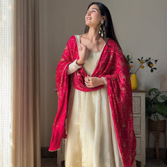 Tissue Rani Silk Full flair Anarkali Jonaya