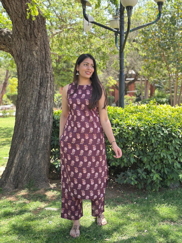 Purple Floral Co-ord Set - Jonaya