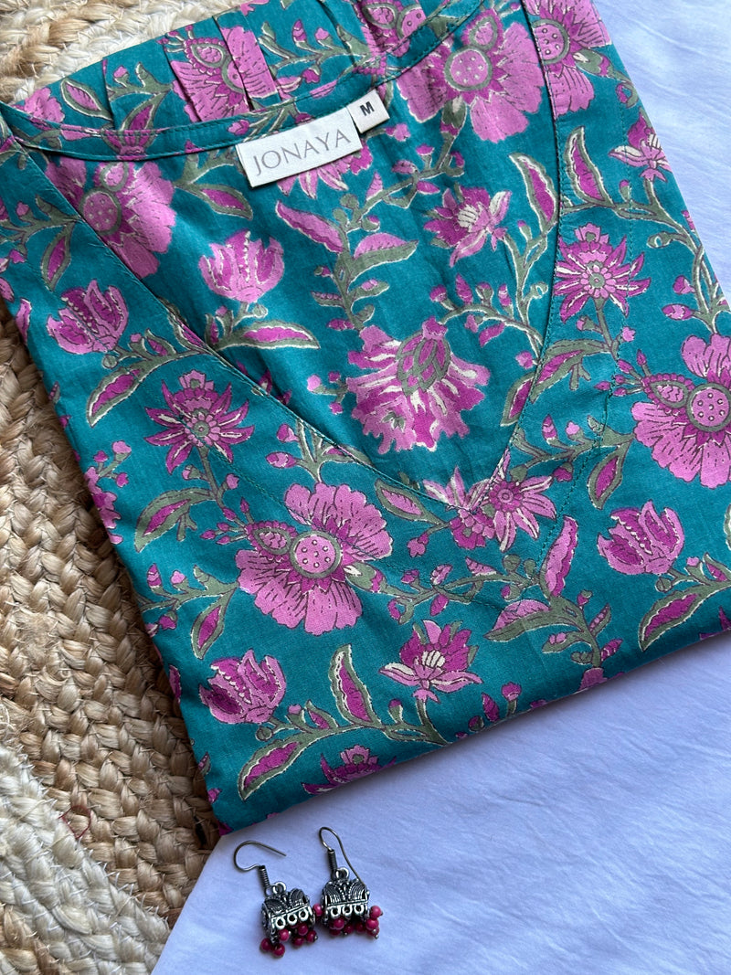 Rama floral full sleeves Peplum top - Jonaya