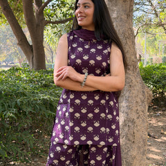 Vibrant Purple Farshi Salwar Set Jonaya