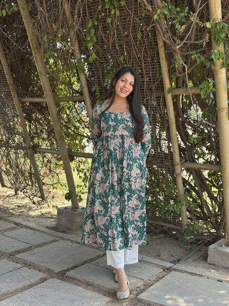 Pink beige paisley kameez - Jonaya